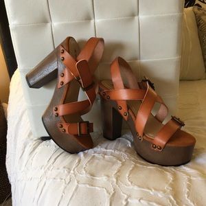 Brown Platform Clogs